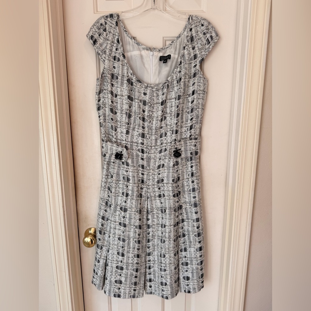 Douglas Hannant Tweed Dress/Jumper, Black/White, Designer Vintage Back Zip Sz 12 - Picture 16 of 16